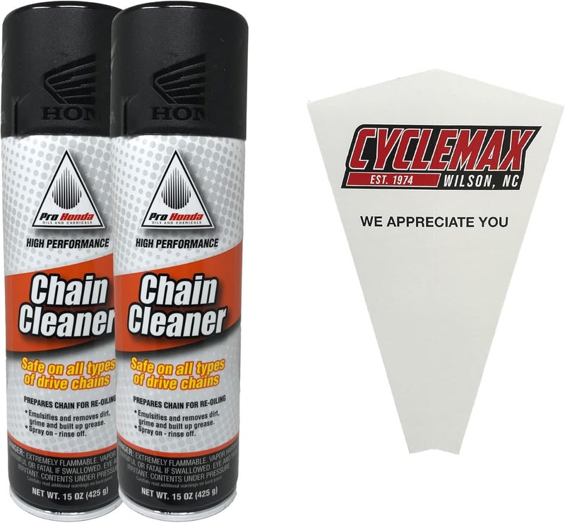 CYCLEMAX Two Pack compatible with Honda Chain Cleaner 08732-CHC00 Contains Two 15oz Cans and a Funnel - Image 1